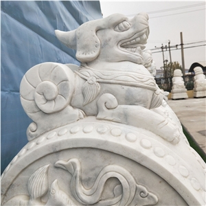 Cheap White Marble Animal Sculptures Carved Statue