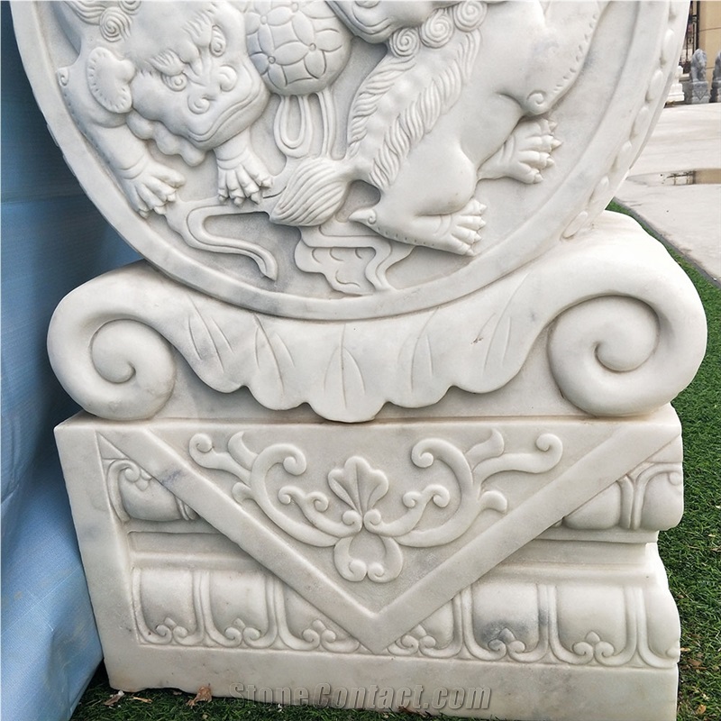 Cheap White Marble Animal Sculptures Carved Statue