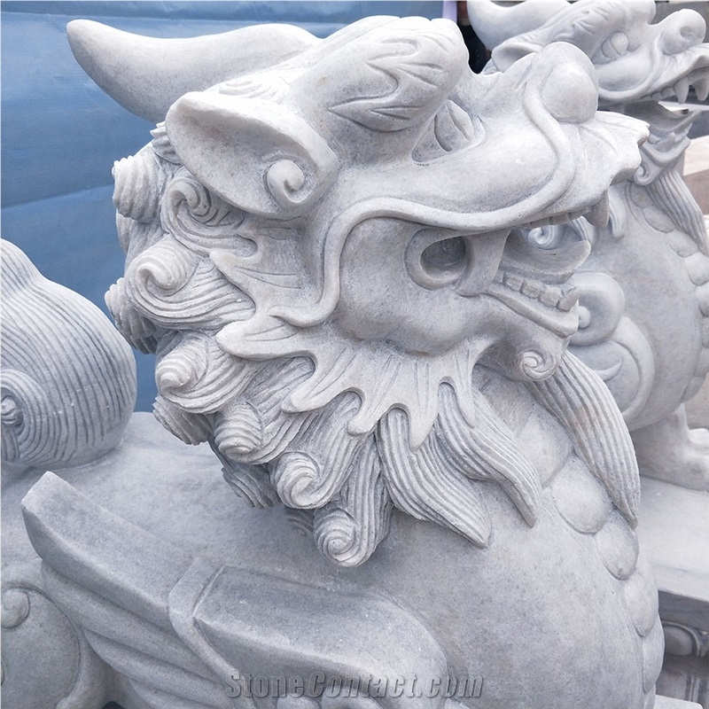 Cheap White Marble Lion Statues, Carved Sculptures