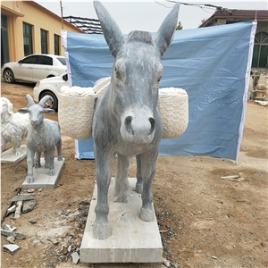 Grey Marble Donkey Statues Animal Sculptures