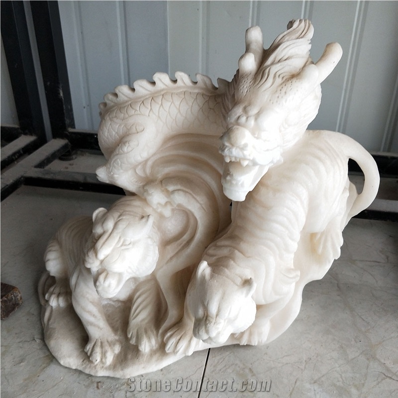 Hand Carved Animal Sculptures White Marble