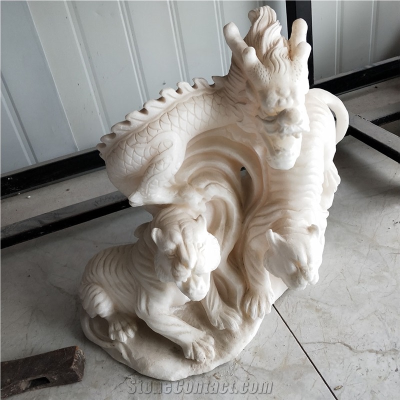 Hand Carved Animal Sculptures White Marble