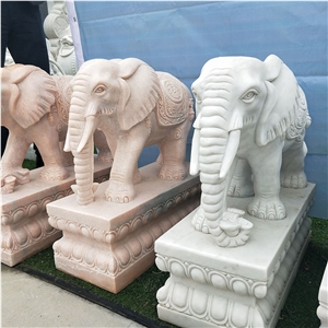 Marble Elephant Animal Sculptures, Carved Statues