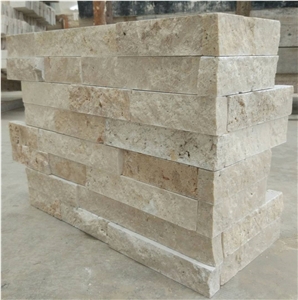 Travertine Ledge Stone Corner, Stacked Panels