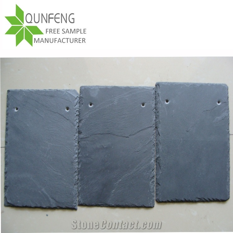 China Stone Covering Black Slate Roofing Tiles