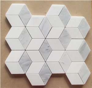 White Marble Bathroom Kitchen Wall Moasic Tiles