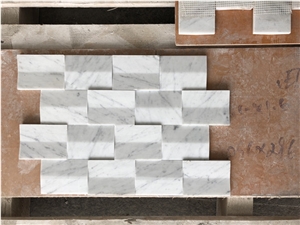 Carrara White 3d Surface Finished Marble Mosaics