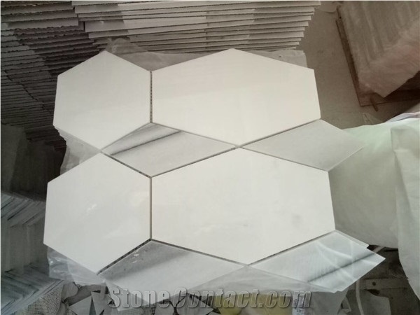 China White Onyx Hexagon Marble Slabs Tiles