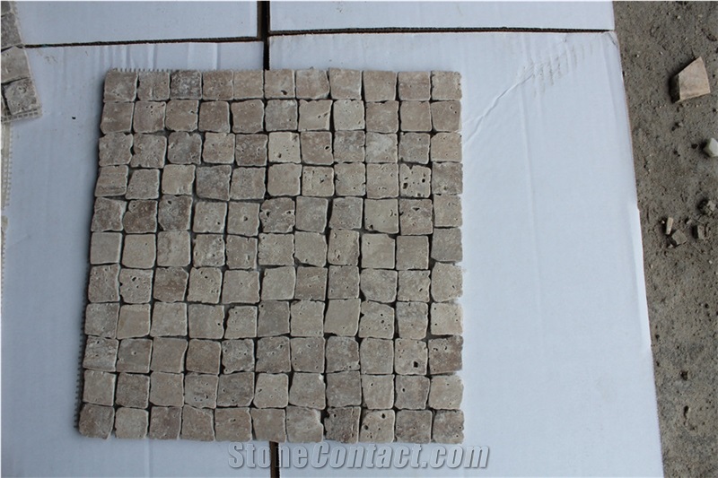 Turkey Travertine Sierra Mosaic,Polished Tiles