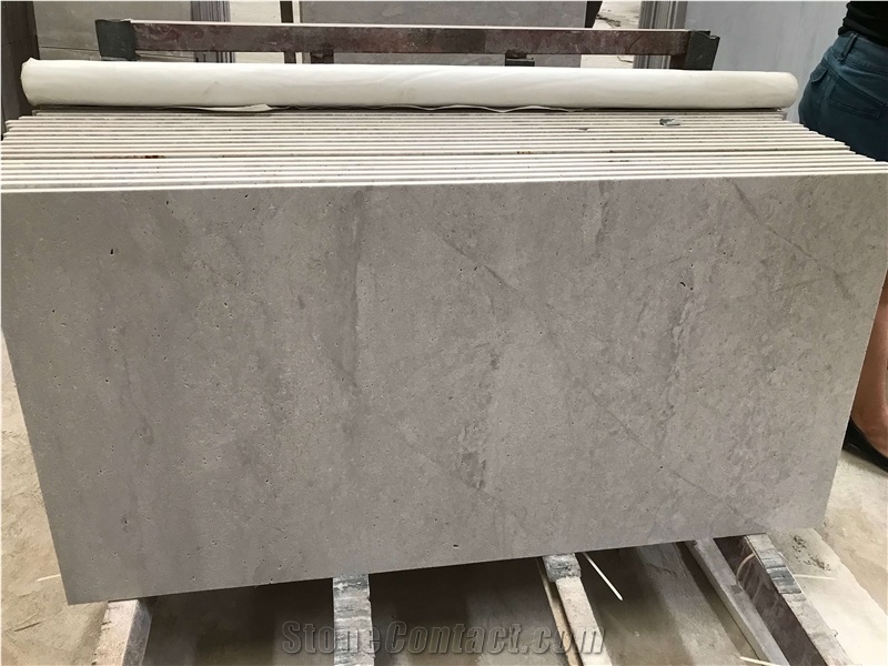 China Honed Silver Ash Travertine Blocks Tiles