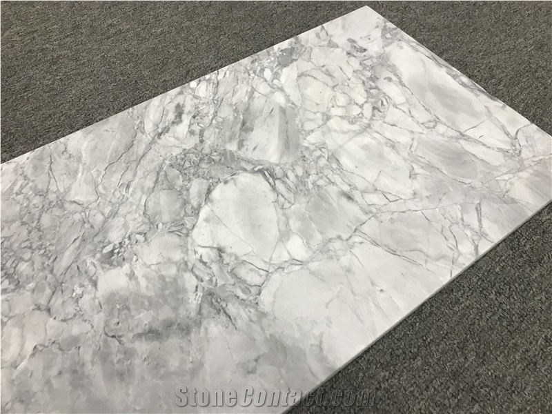 Super White Quartzite Honed Polished Tiles 1cm
