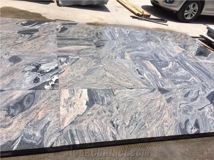 China Amazing Black Granite Polished Slabs Tiles