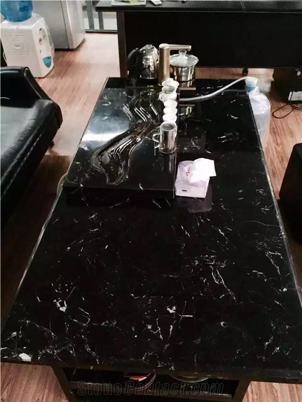 Black Fossil,Sea Shell Marble with Art Flower Slab