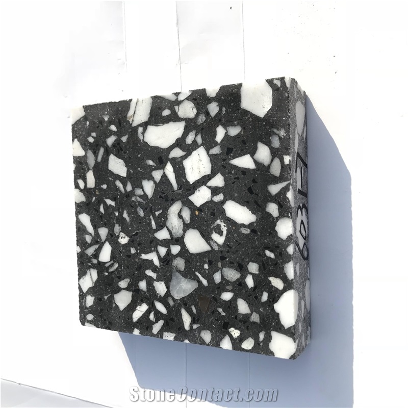 Black Terrazzo Tile, Cement Tile Sy6031-7