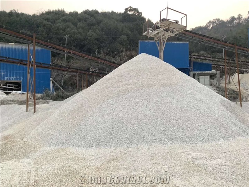 Crushed Stone White Marble Chips Sym01 3-6mm