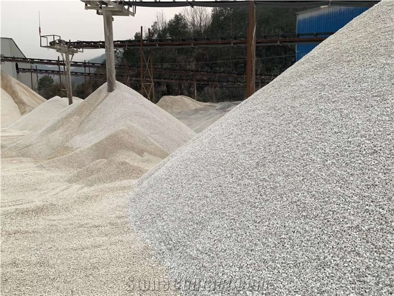 Crushed Stone White Marble Chips Sym01 3-6mm