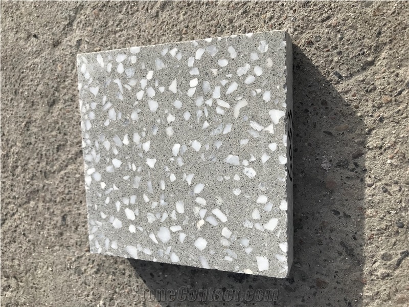 Light Grey Terrazzo Tile, Cement Tile Sy6053