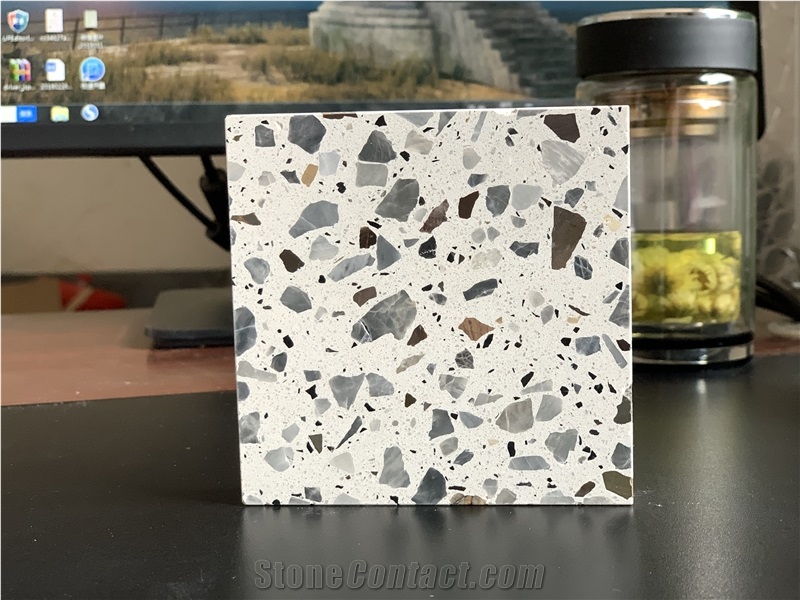 White Terrazzo Tile, Cement Tile Sy1904142