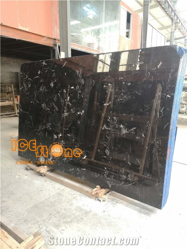 China Black Marble with Big Flower
