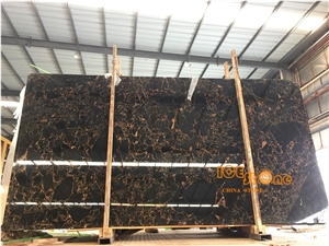 China Black Vendom Noir Portoro Marble Slabs Tiles