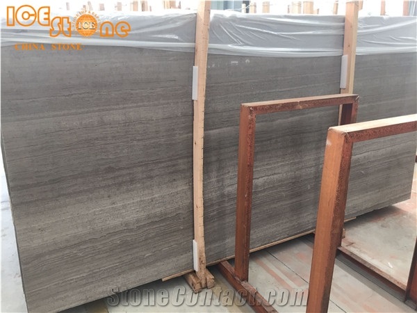 China Grey Wood Grain Wooden Marble Slabs & Tiles