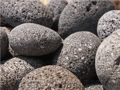 Indonesia Black Volcanic Lava Pebble Stone