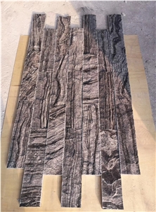 Black Wooden Vein Marble Culture Stone Split Face