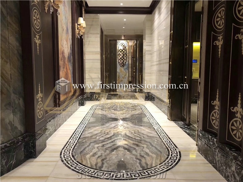 Blue Roma Impression Marble Stone Slabs for Floor
