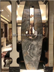 Blue Roma Impression Marble Stone Slabs for Wall