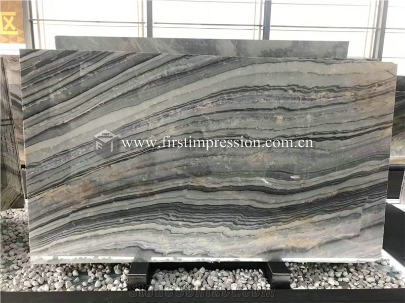 Blue Roma Impression Marble Stone Slabs for Wall