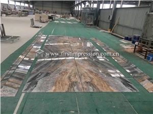 Bookmatch Roma Impression Blue Marble Slabs,Tiles
