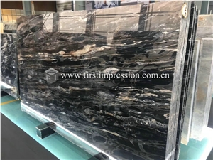China Mystic River Black Marble Slabs&Tiles