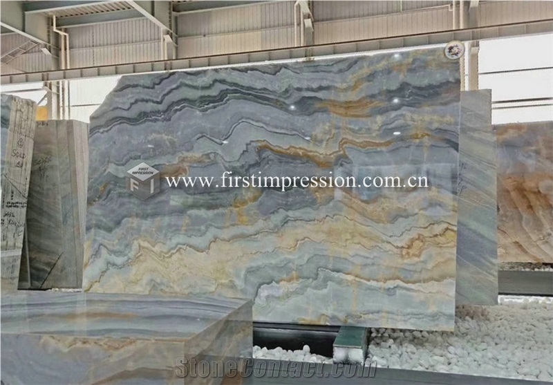 Chinese Roma Impression Blue Marble Slabs