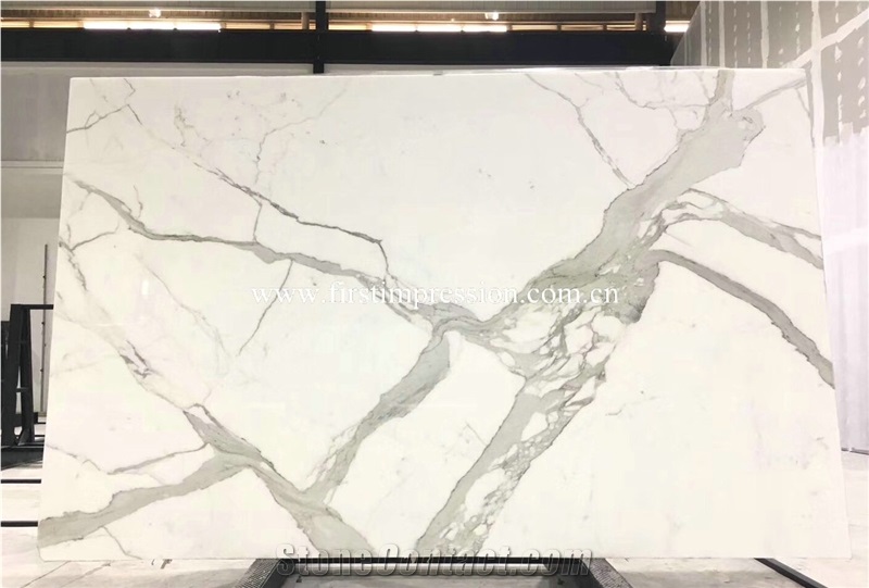 Hot Sale Calacatta Gold White Marble Cut to Size
