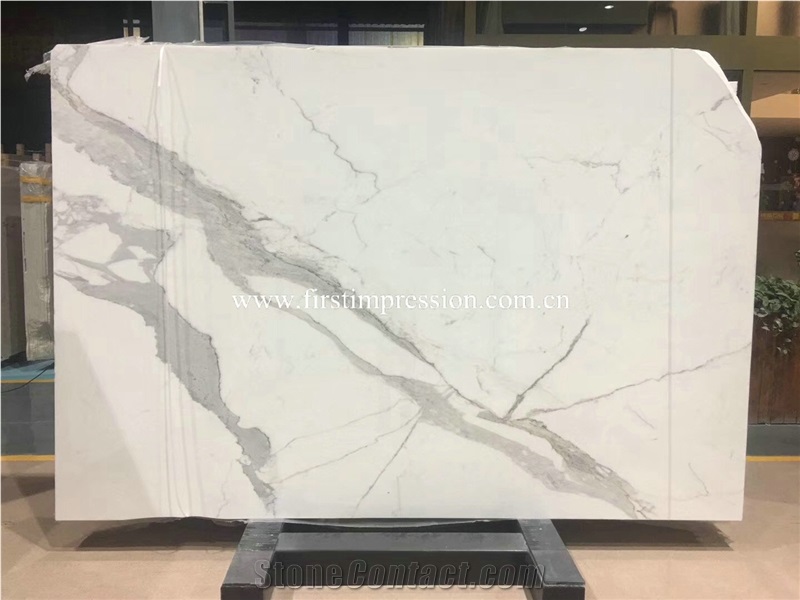 Hot Sale Italy White Calacatta Gold Marble Slabs