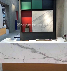 Italy White Marble Calacatta Gold Tile for Bar Top