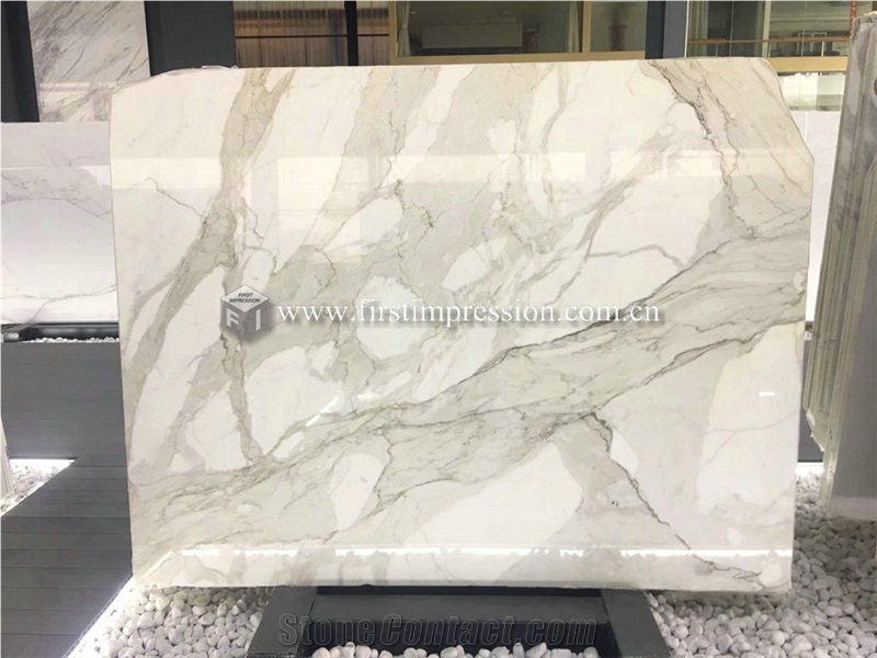 Italy White Marble Statuario Venato Slabs
