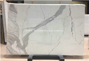 Luxury Italy White Calacatta Gold Marble Slabs