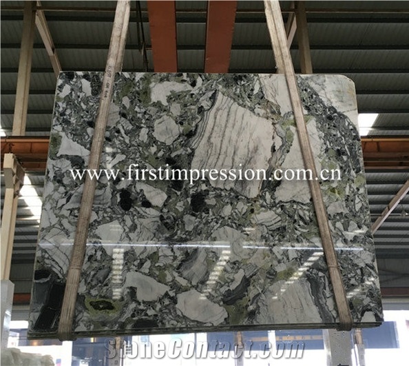 New Polished Ice Connect Green Marble Slabs&Tiles
