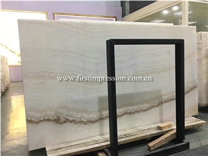 Straight Vein Onyx Onice Ivory Slabs for Walling