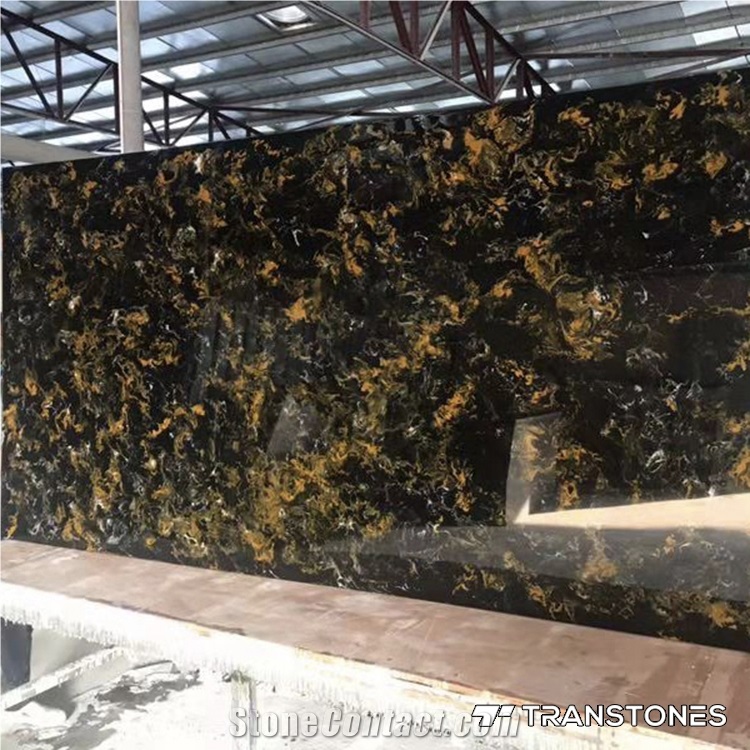 Black Translucent Resin Faux Onyx Ceiling Panel