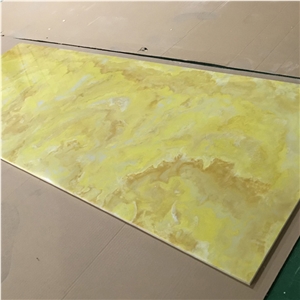 Golden Translucent Faux Alabaster for Bar Counter