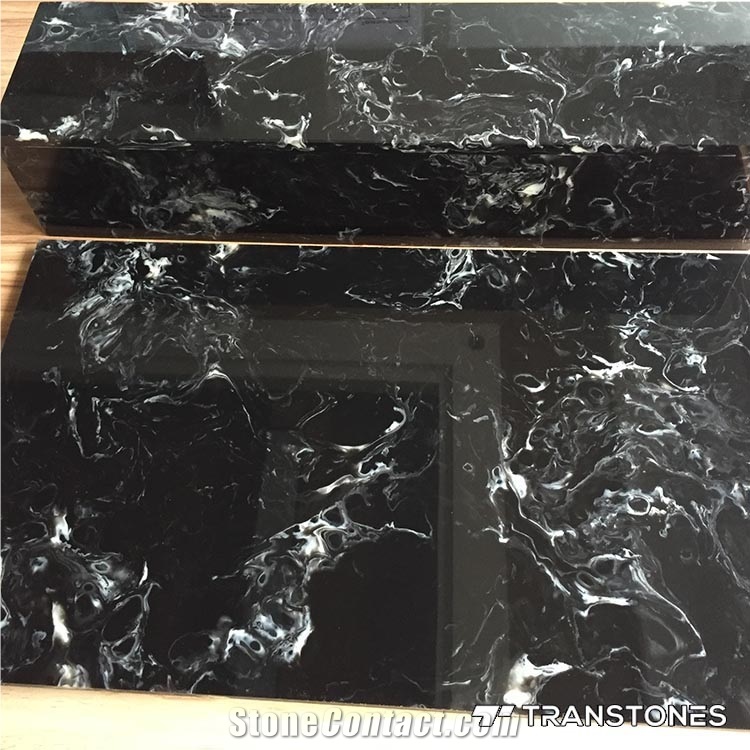 Polished Surface Black Faux Onyx Sheet Alabaster