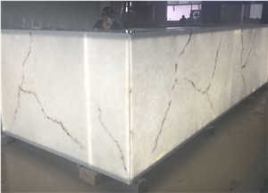 Polished Translucent Artificial Onyx Bar Counter