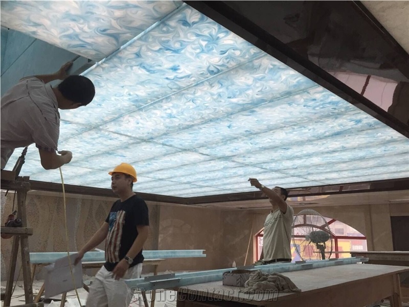 Polished Translucent Faux Onyx Ceiling Panel