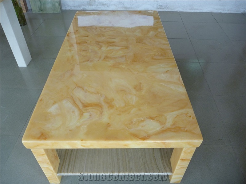 Translucent Faux Alabaster Table Top Design