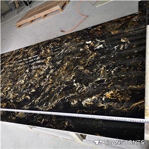 Translucent Faux Onyx Gold Stripes for Wall Panel