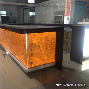 Translucent Orange Stone Faux Onyx for Bar Counter