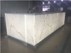Wholesale Translucent White Alabaster Bar Counter