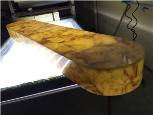 Wholesale Yellow Artificial Alabaster Table Top